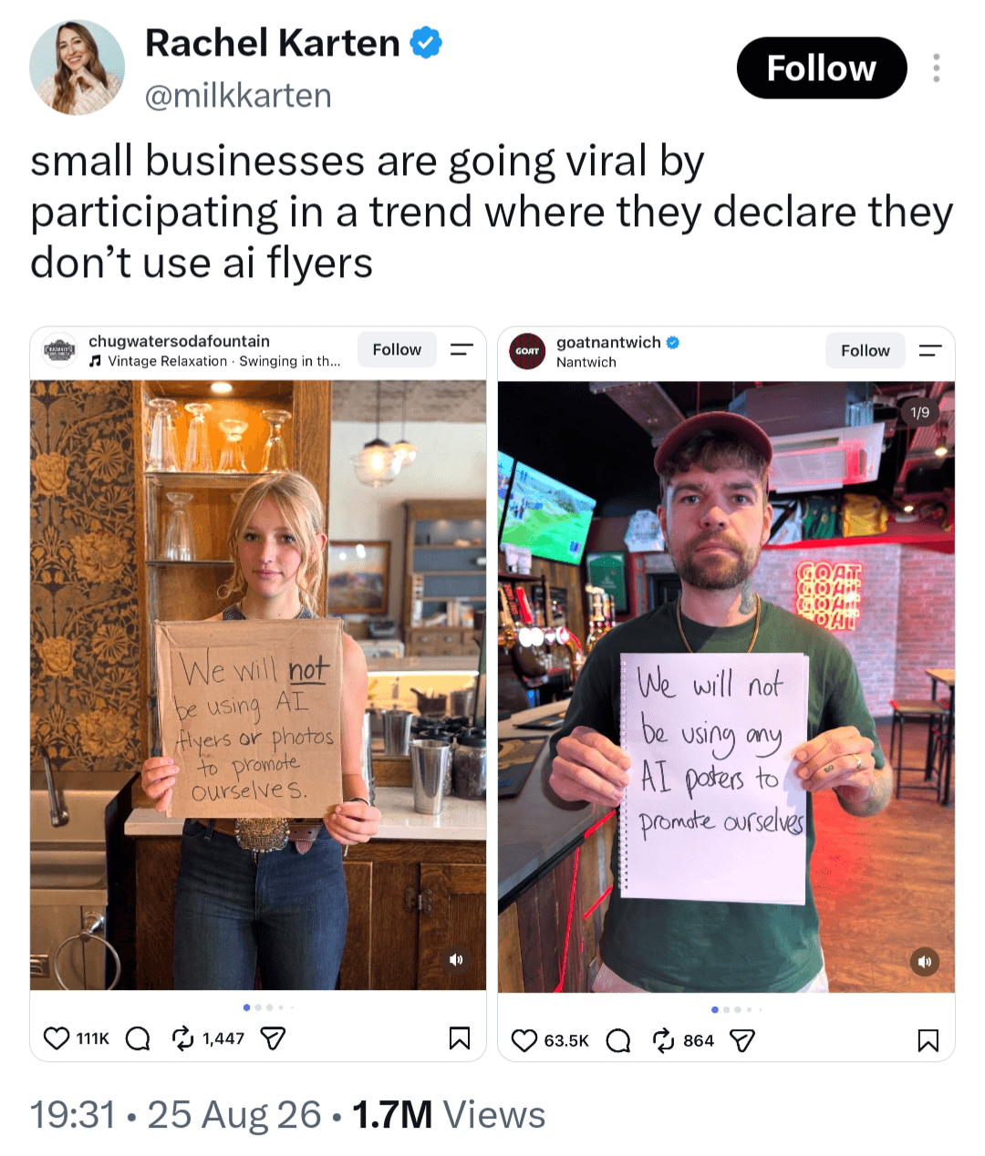 Small businesses reject AI flyers