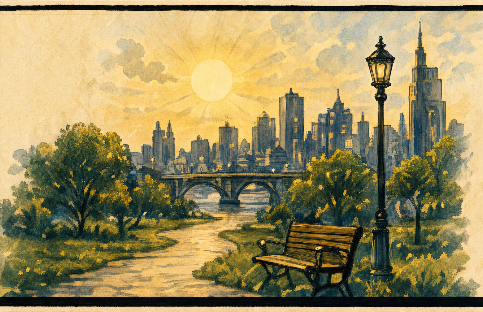 The road out of the city at first light